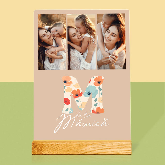 Colaj De Fotografii: M De La Mămică - Imprimare Pe Sticlă Acrilică (Verticală)