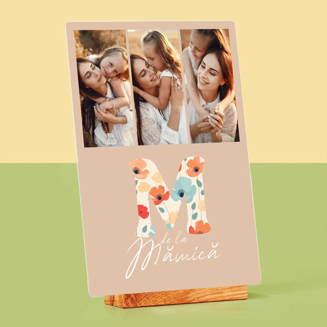 Colaj De Fotografii: M De La Mămică - Imprimare Pe Sticlă Acrilică (Verticală)