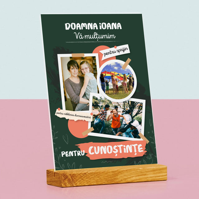 Colaj De Fotografii: Vă Mulțumim Pentru Cunoștințele Dumneavoastră - Imprimare Pe Sticlă Acrilică (Verticală)