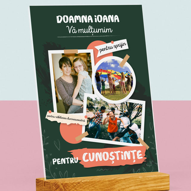 Colaj De Fotografii: Vă Mulțumim Pentru Cunoștințele Dumneavoastră - Imprimare Pe Sticlă Acrilică (Verticală)
