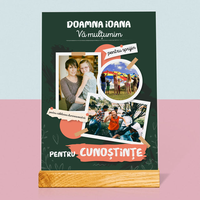 Colaj De Fotografii: Vă Mulțumim Pentru Cunoștințele Dumneavoastră - Imprimare Pe Sticlă Acrilică (Verticală)