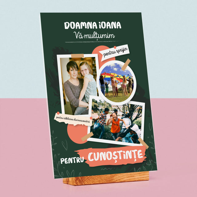 Colaj De Fotografii: Vă Mulțumim Pentru Cunoștințele Dumneavoastră - Imprimare Pe Sticlă Acrilică (Verticală)