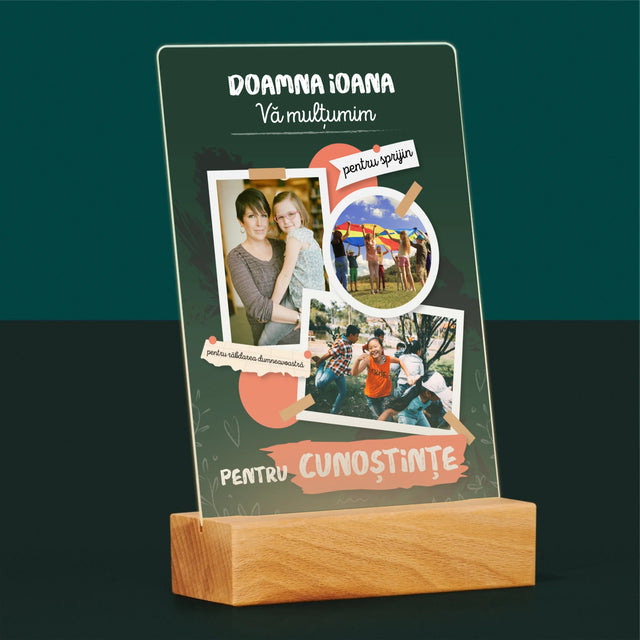 Colaj De Fotografii: Vă Mulțumim Pentru Cunoștințele Dumneavoastră - Imprimare Pe Sticlă Acrilică (Verticală)