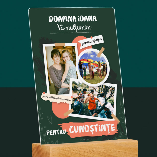 Colaj De Fotografii: Vă Mulțumim Pentru Cunoștințele Dumneavoastră - Imprimare Pe Sticlă Acrilică (Verticală)