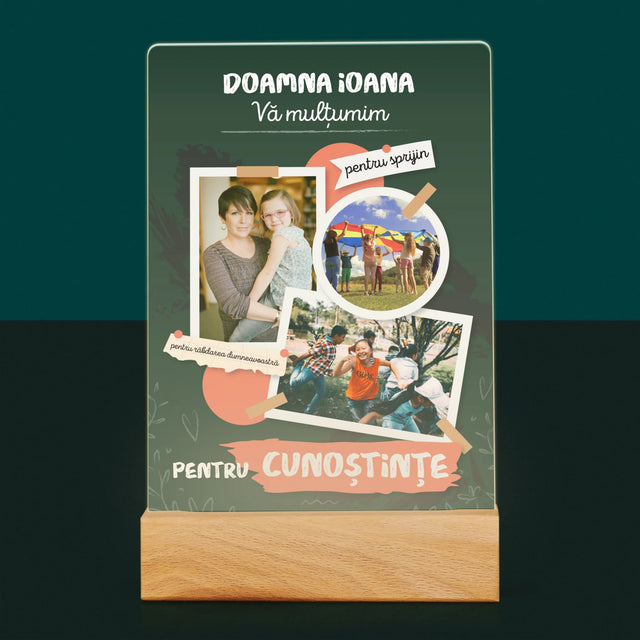 Colaj De Fotografii: Vă Mulțumim Pentru Cunoștințele Dumneavoastră - Imprimare Pe Sticlă Acrilică (Verticală)