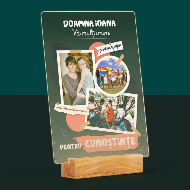 Colaj De Fotografii: Vă Mulțumim Pentru Cunoștințele Dumneavoastră - Imprimare Pe Sticlă Acrilică (Verticală)