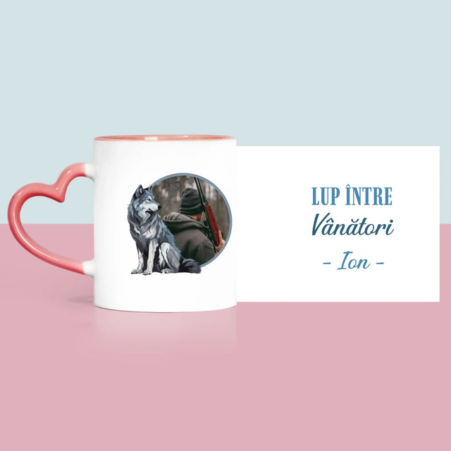 Fotografie Si Semnătură: Lup Între Vânători - Cană