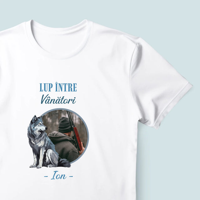 Fotografie Si Semnătură: Lup Între Vânători - Tricou Pentru Bărbați