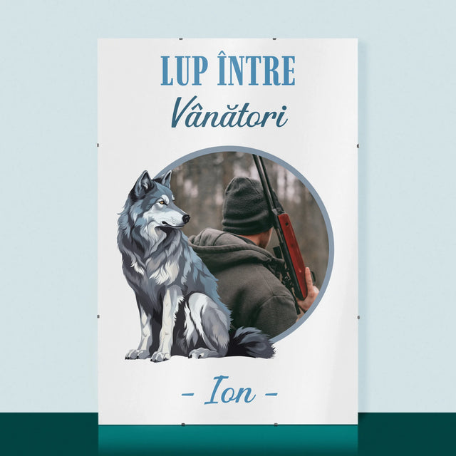 Fotografie Si Semnătură: Lup Între Vânători - Poster