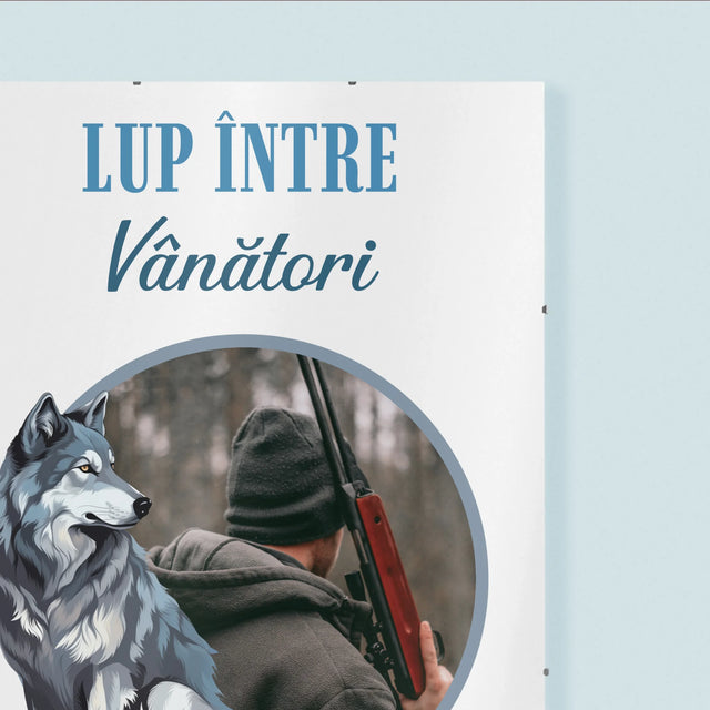 Fotografie Si Semnătură: Lup Între Vânători - Poster