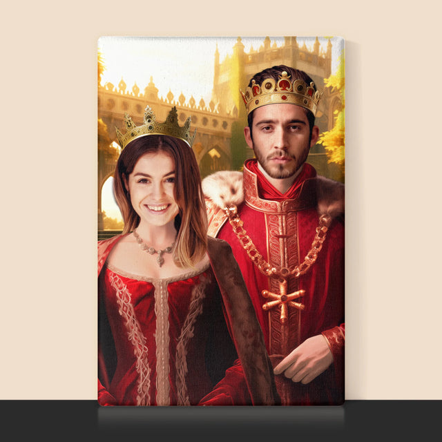 Portret Regal: Rege Și Regină - Imprimare Cu Ramă 30X40 (Verticală)