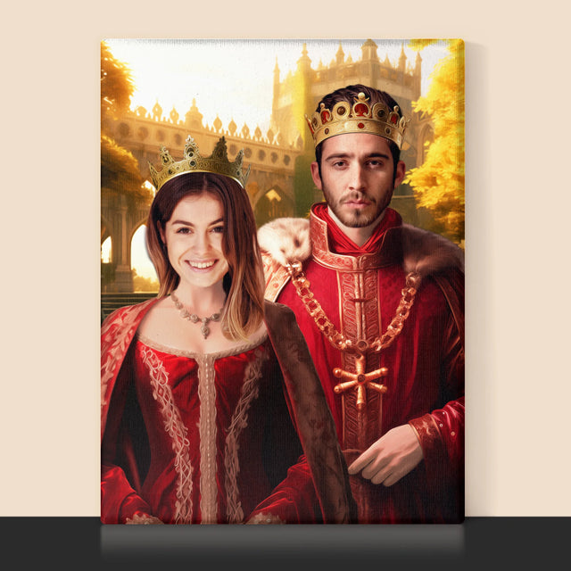 Portret Regal: Rege Și Regină - Imprimare Cu Ramă 30X40 (Verticală)