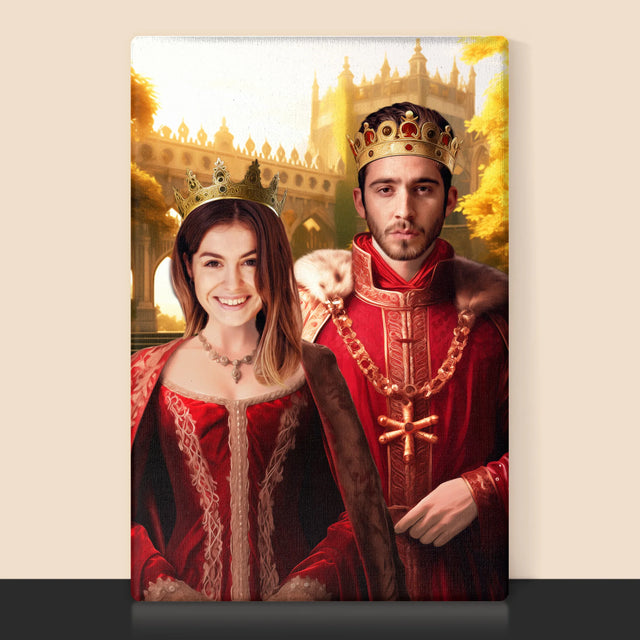 Portret Regal: Rege Și Regină - Imprimare Cu Ramă 30X40 (Verticală)