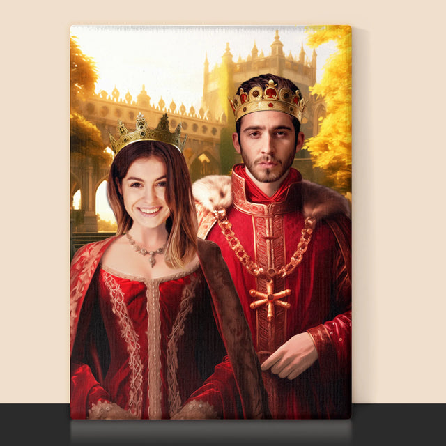 Portret Regal: Rege Și Regină - Imprimare Cu Ramă 30X40 (Verticală)