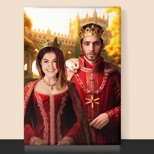 Portret Regal: Rege Și Regină - Imprimare Cu Ramă 30X40 (Verticală)