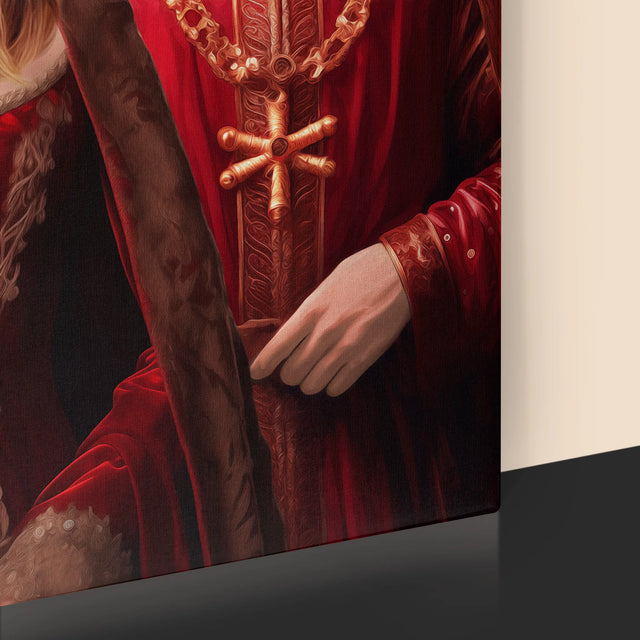 Portret Regal: Rege Și Regină - Imprimare Cu Ramă 30X40 (Verticală)