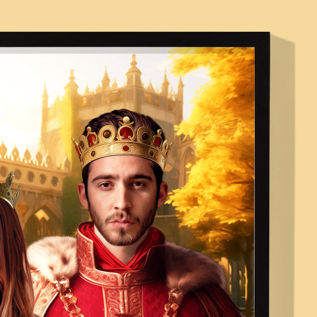 Portret Regal: Rege Și Regină - Imprimare Cu Ramă 30X40 (Verticală)