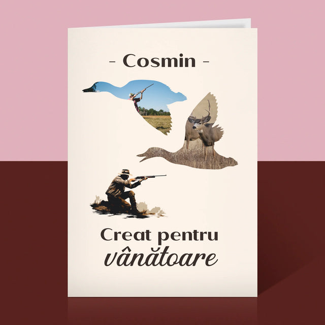 Formă Din Fotografii: Creat Pentru Vânătoare - Card Cu Felicitări