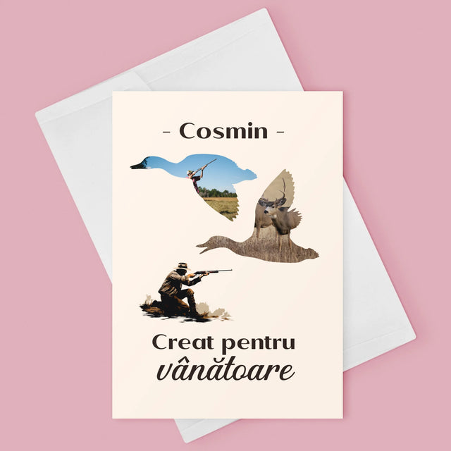 Formă Din Fotografii: Creat Pentru Vânătoare - Card Cu Felicitări