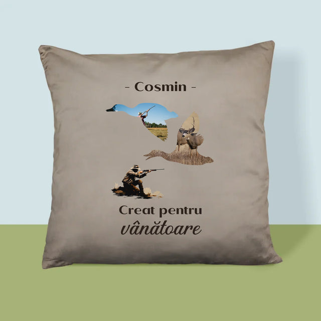 Formă Din Fotografii: Creat Pentru Vânătoare - Pernă (Cu Fotografie)