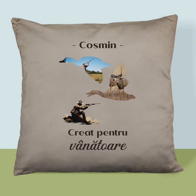 Formă Din Fotografii: Creat Pentru Vânătoare - Pernă (Cu Fotografie)