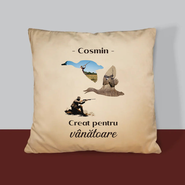 Formă Din Fotografii: Creat Pentru Vânătoare - Pernă (Cu Fotografie)
