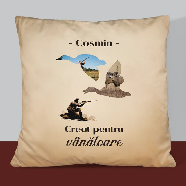 Formă Din Fotografii: Creat Pentru Vânătoare - Pernă (Cu Fotografie)