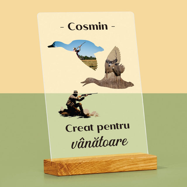 Formă Din Fotografii: Creat Pentru Vânătoare - Imprimare Pe Sticlă Acrilică (Verticală)