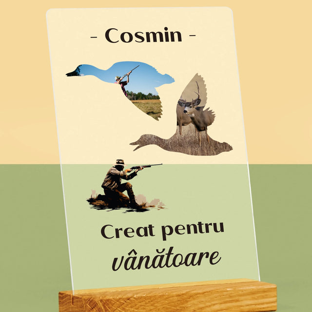 Formă Din Fotografii: Creat Pentru Vânătoare - Imprimare Pe Sticlă Acrilică (Verticală)