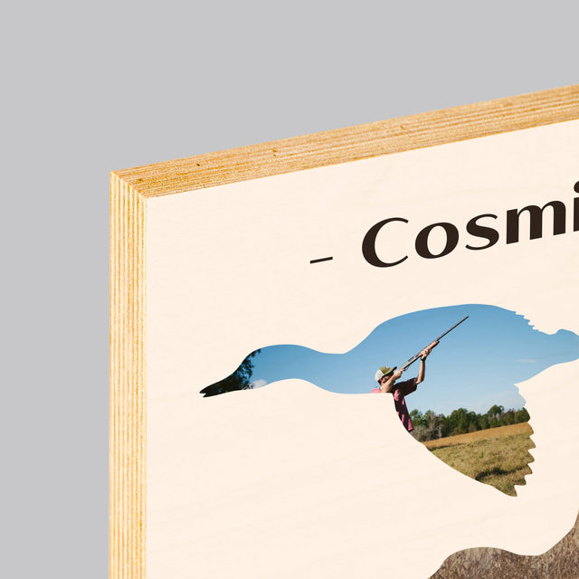 Formă Din Fotografii: Creat Pentru Vânătoare - Imprimare Pe Lemn ( Verticală)