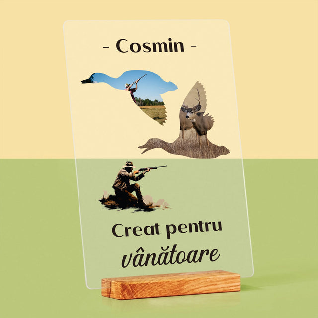 Formă Din Fotografii: Creat Pentru Vânătoare - Imprimare Pe Sticlă Acrilică (Verticală)