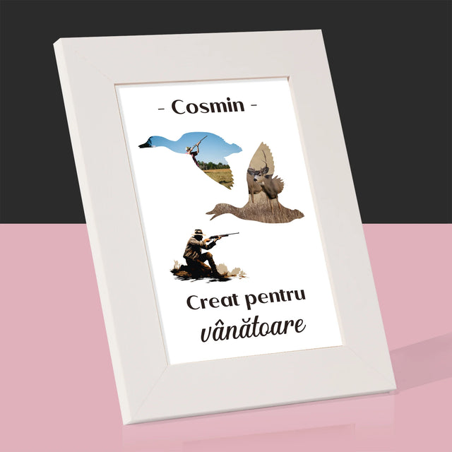 Formă Din Fotografii: Creat Pentru Vânătoare - Ramă Pentru Fotografii (Horizontală)