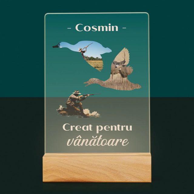 Formă Din Fotografii: Creat Pentru Vânătoare - Imprimare Pe Sticlă Acrilică (Verticală)