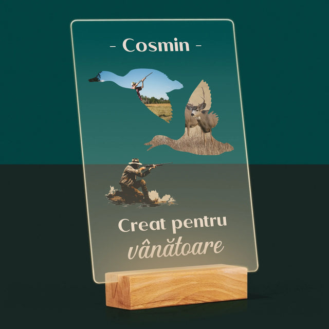 Formă Din Fotografii: Creat Pentru Vânătoare - Imprimare Pe Sticlă Acrilică (Verticală)
