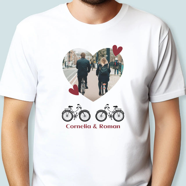 Fotografie Si Semnătură: Bicicletiști Cuplu - Tricou Pentru Bărbați