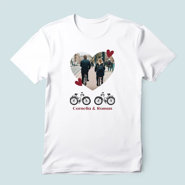 Fotografie Si Semnătură: Bicicletiști Cuplu - Tricou Pentru Bărbați
