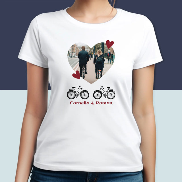 Fotografie Si Semnătură: Bicicletiști Cuplu - Tricou Pentru Femei