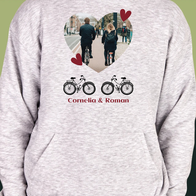 Fotografie Si Semnătură: Bicicletiști Cuplu - Hanorac Cu Glugă Pentru Bărbați