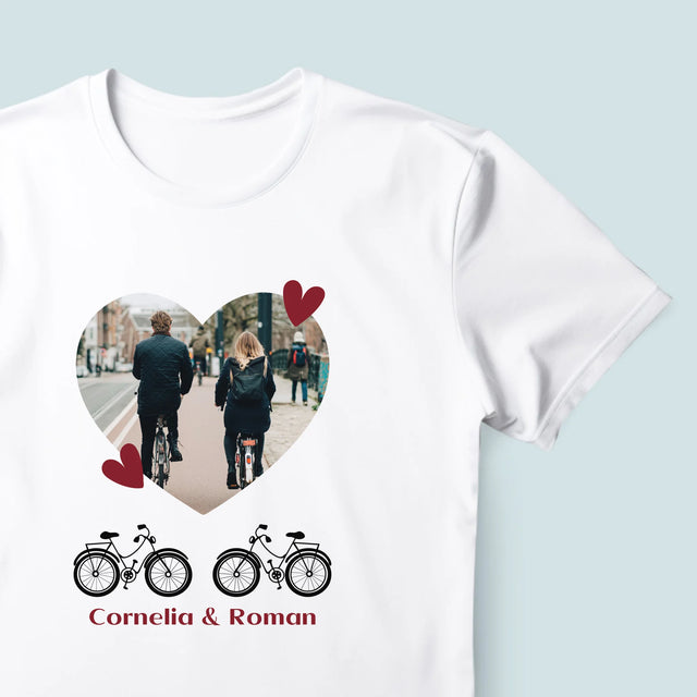 Fotografie Si Semnătură: Bicicletiști Cuplu - Tricou Pentru Bărbați