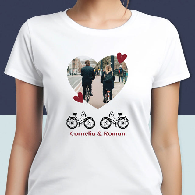 Fotografie Si Semnătură: Bicicletiști Cuplu - Tricou Pentru Femei