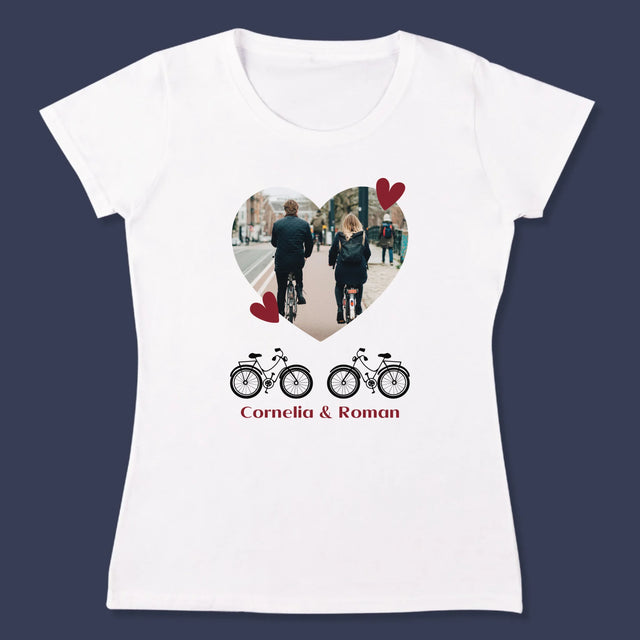 Fotografie Si Semnătură: Bicicletiști Cuplu - Tricou Pentru Femei