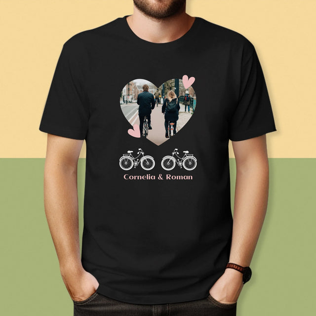 Fotografie Si Semnătură: Bicicletiști Cuplu - Tricou Pentru Bărbați