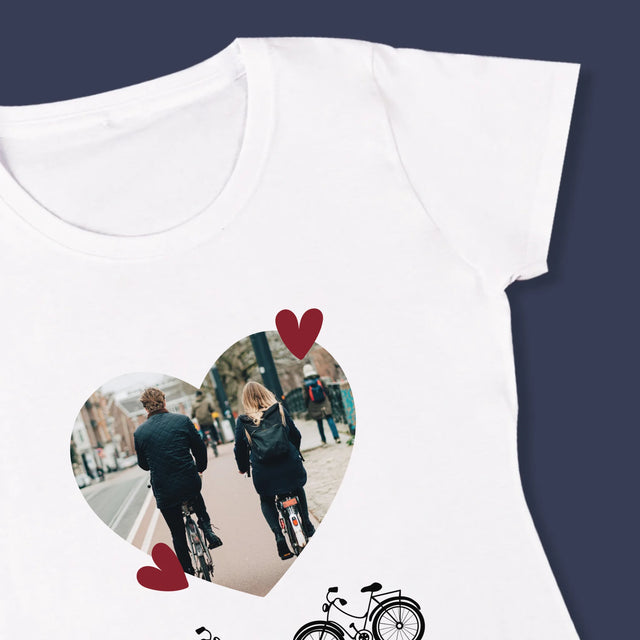 Fotografie Si Semnătură: Bicicletiști Cuplu - Tricou Pentru Femei