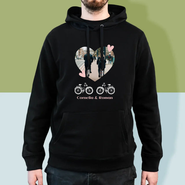 Fotografie Si Semnătură: Bicicletiști Cuplu - Hanorac Cu Glugă Pentru Bărbați