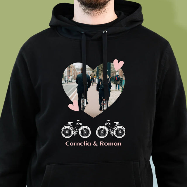 Fotografie Si Semnătură: Bicicletiști Cuplu - Hanorac Cu Glugă Pentru Bărbați