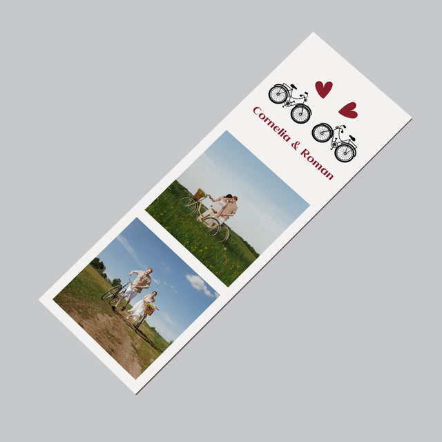 Fotografie Si Semnătură: Bicicletiști Cuplu - Magnet Pe Fregider