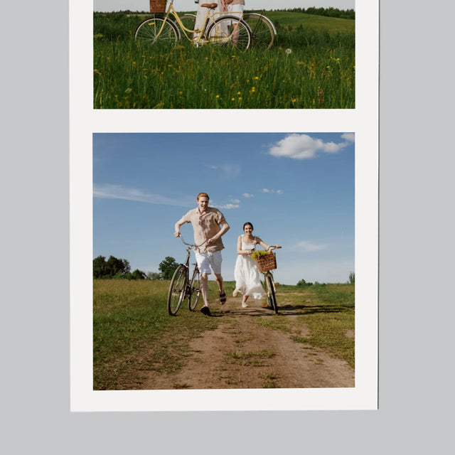 Fotografie Si Semnătură: Bicicletiști Cuplu - Magnet Pe Fregider