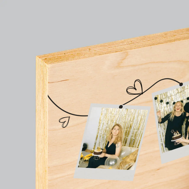 Colaj De Fotografii: 50 De Ani De Minunate Momente - Imprimare Pe Lemn (Horizontală)