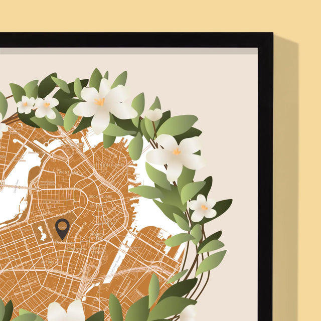 Harta Oraș: Harta Orașului: Începutul Drumului Comun - Imprimare Cu Ramă 30X40 (Verticală)