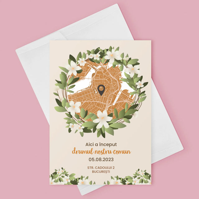 Harta Oraș: Harta Orașului: Începutul Drumului Comun - Card Cu Felicitări